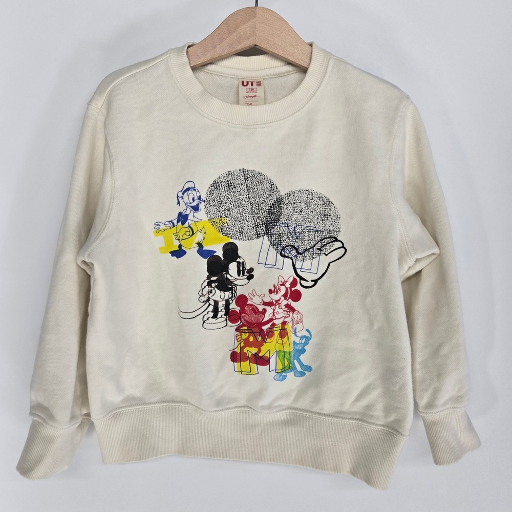 Uniqlo Disney Sweatshirt Sz 6 120 Off White Mickey Minnie Donald Pullover
